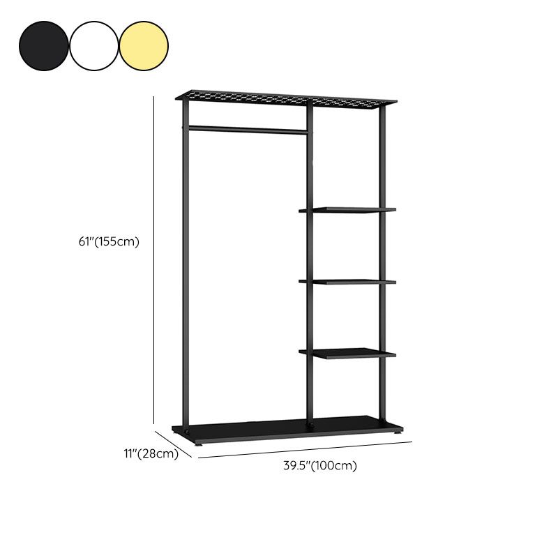 Contemporary Hall Stand Metal No Distressing Shelving Included Free Standing Coat Rack