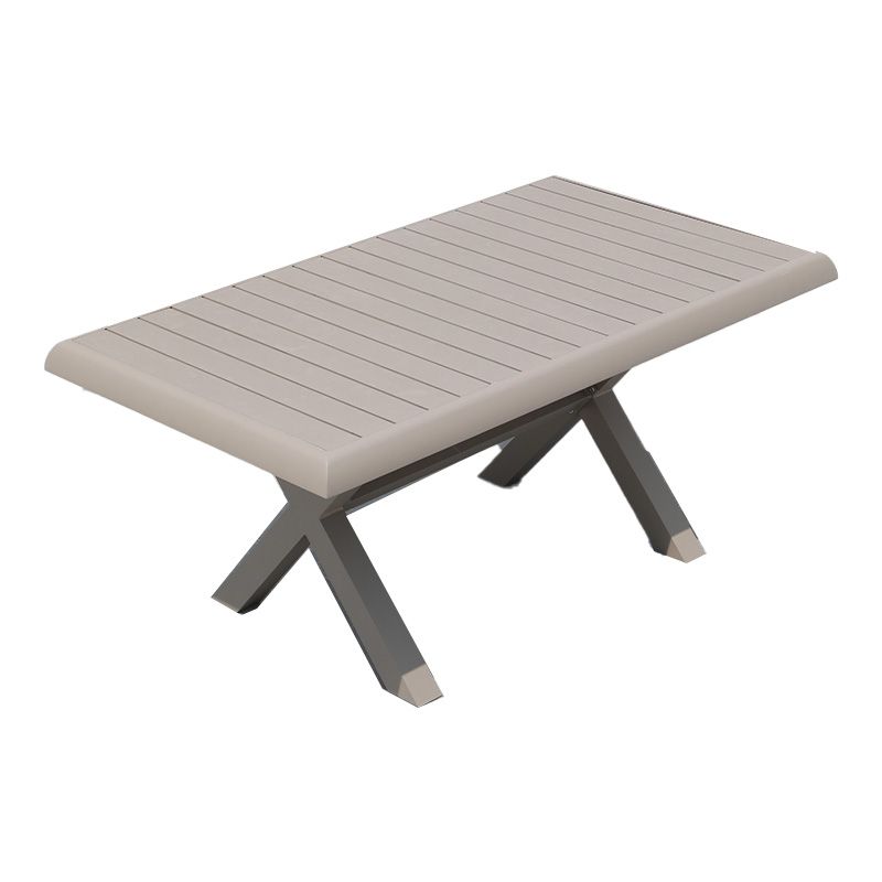 Gray Water Resistant Patio Table Contemporary UV Resistant Dining Table