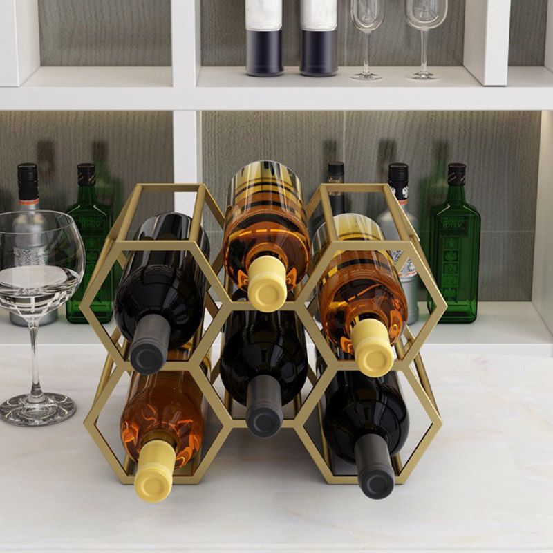 Tabletop Glam Style Wine Rack Metal Wine Bottle Rack for Living Room