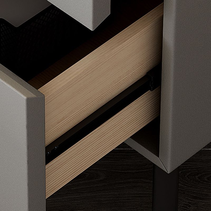 Contemporary Bedside Cabinet Leather Bed Nightstand with Drawers