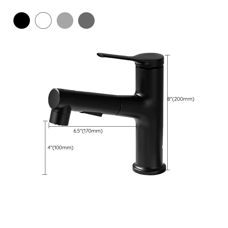 Modern Vessel Sink Faucet Lever Handle with Pull Down Sprayer