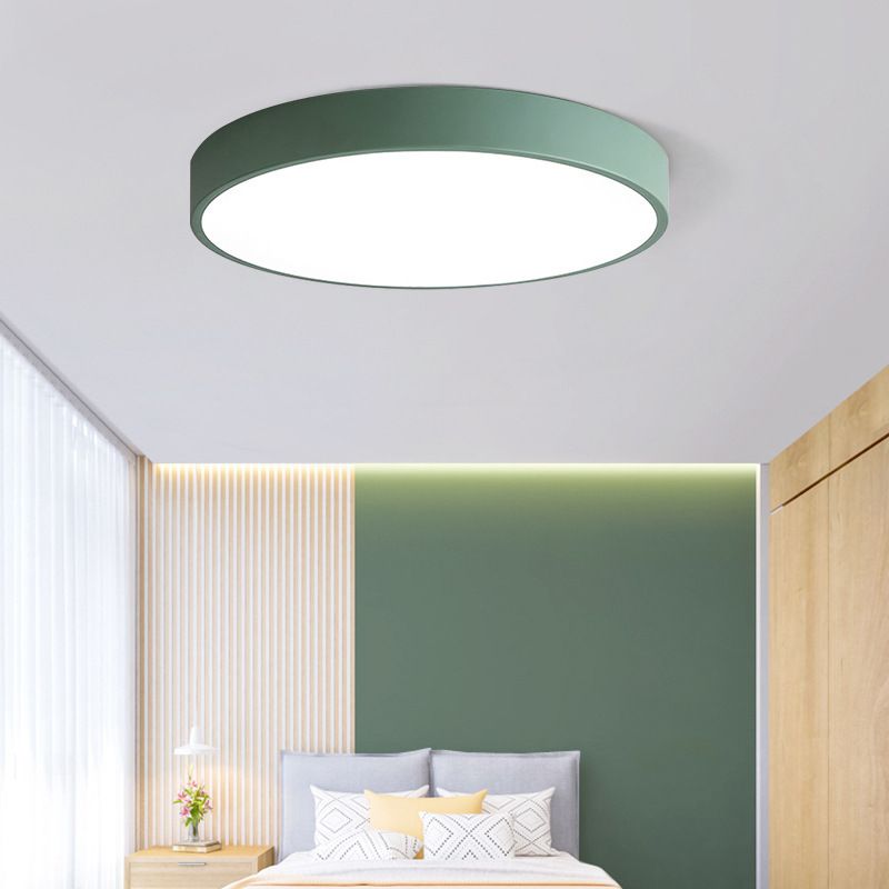 1-Light Round Flush Mount Ceiling Light Fixtures Modern Metal Led Flush Mount