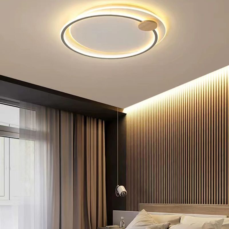 Contemporary Flush Mount Lighting Gray/Black LED Ceiling Light for Home