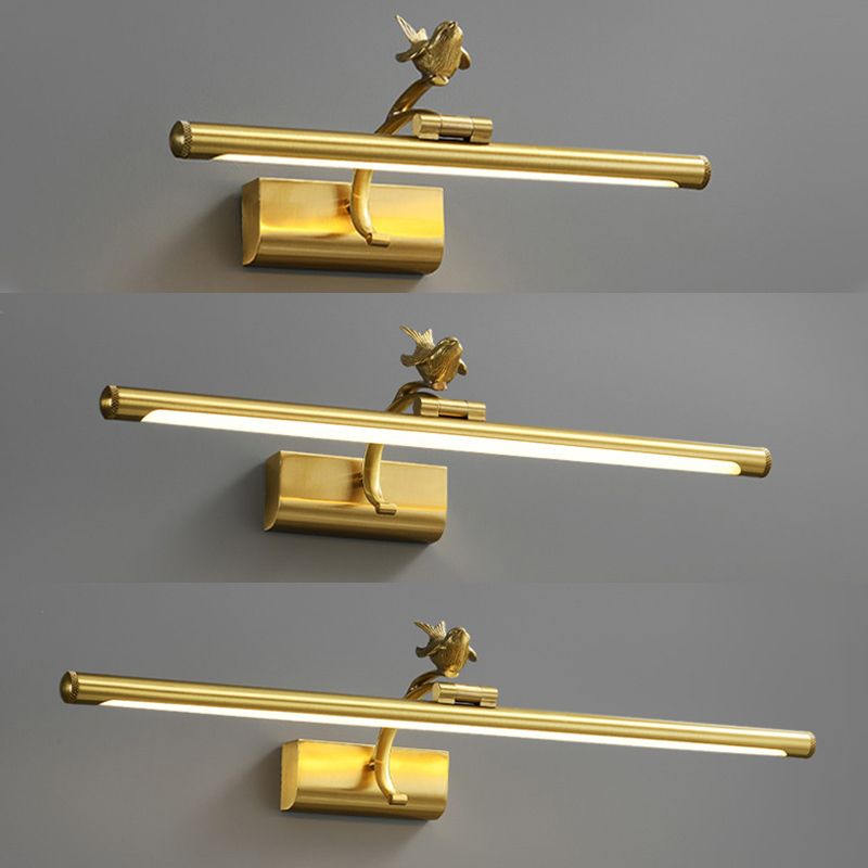 Elongated Vanity Wall Lights Postmodern Simplicity Acrylic Wall Sconce with Bird for Bathroom