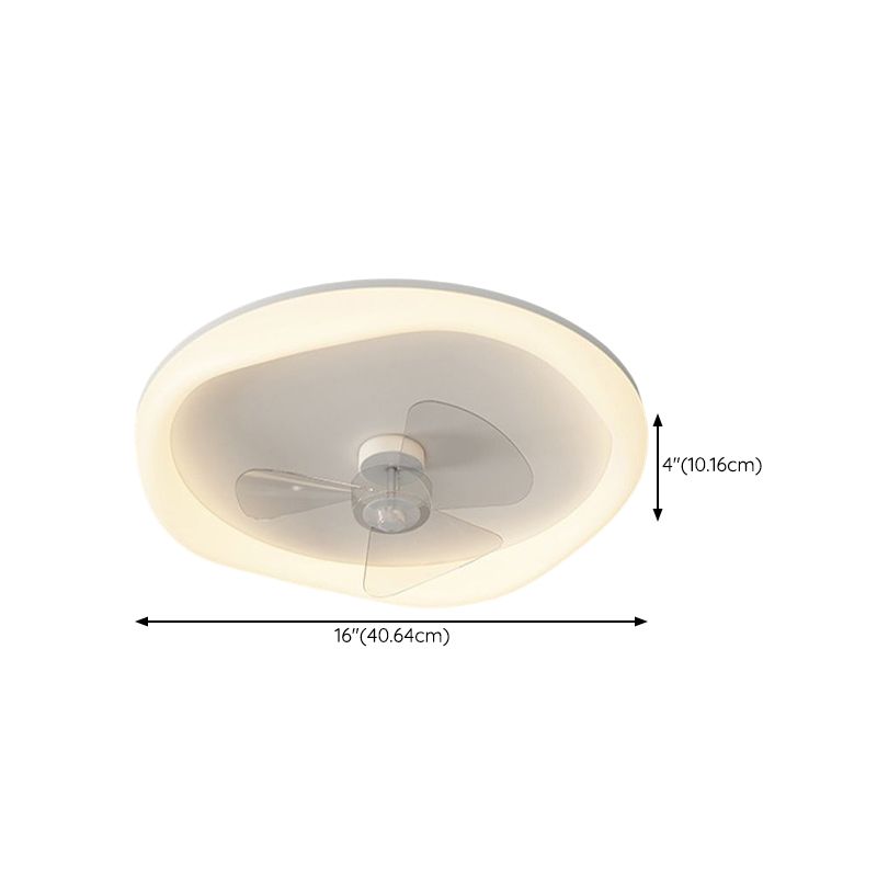 Modernism Single White Finish LED Unique Acrylic Ceiling Fan Light