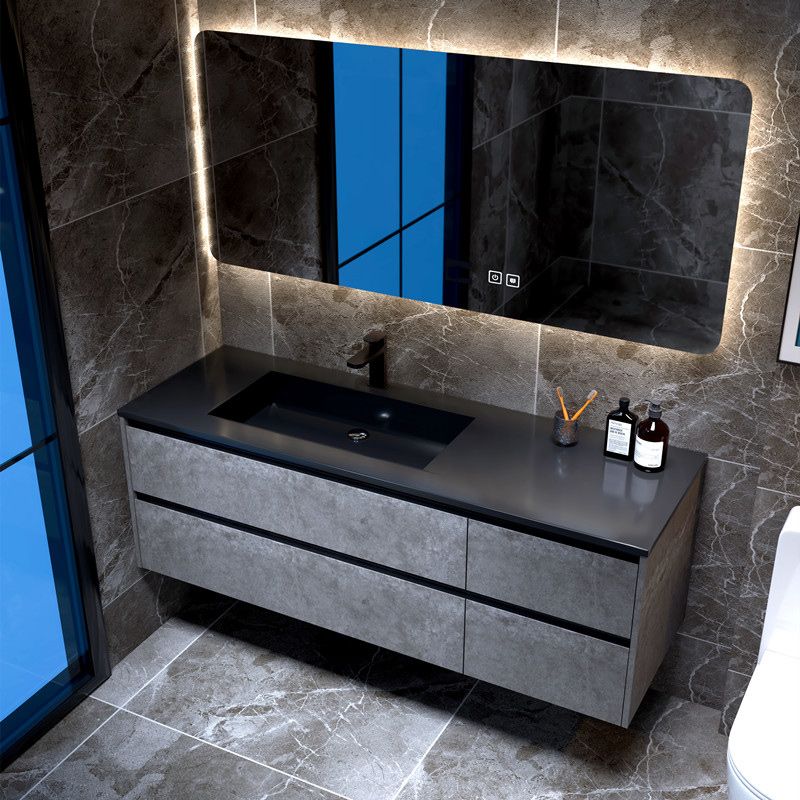 Glam Bathroom Vanity Cabinet Limestone Top with Mirror and Standalone Cabinet Vanity Set