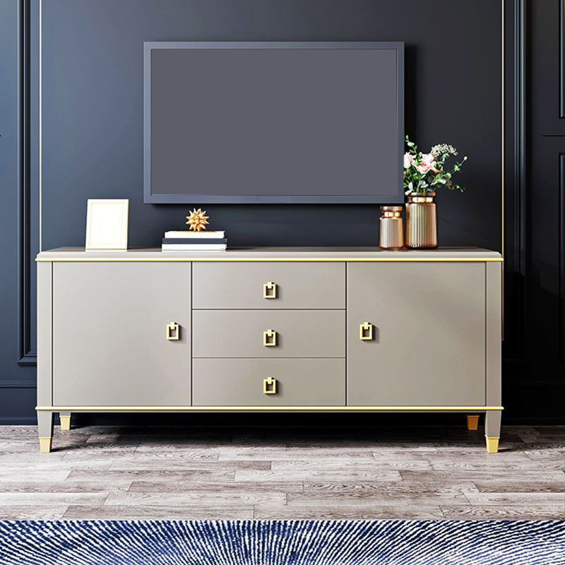 Modern TV Stand Console Solid Wood TV Media Console with Drawers