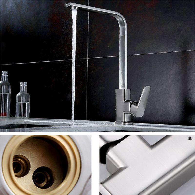 Modern 1-Handle Faucet with Water Dispenser Copper Standard Kitchen Faucet