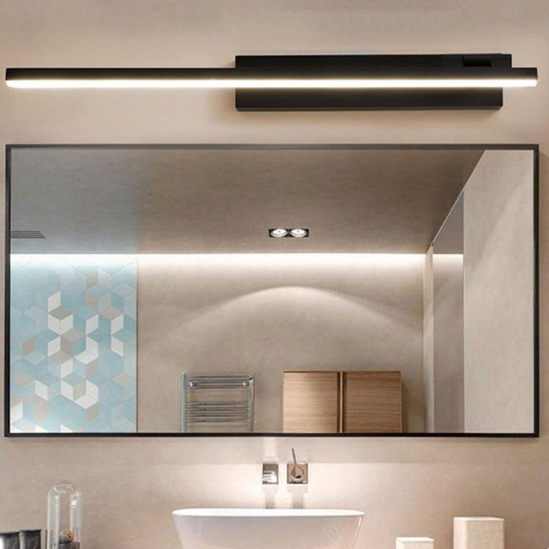 1-Light Minimalist Metal Vanity Light Straight LED Mirror Light for Bathroom