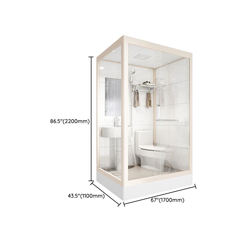 Clear and Frosted Shower Enclosure Easy Clean Glass Shower Kit