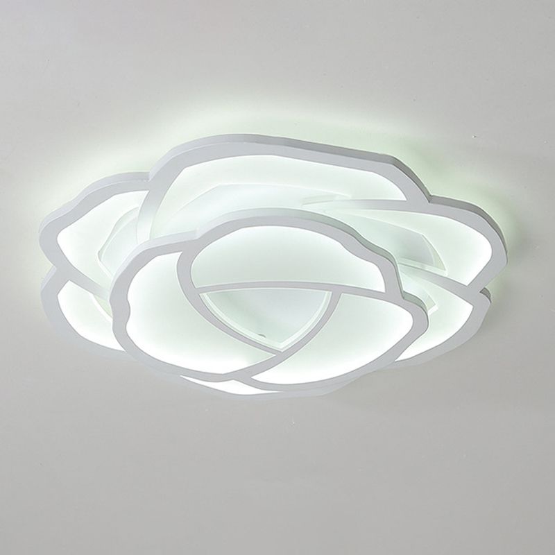 Contemporary LED Ceiling Light White Flush Mount Lighting for Bedroom Home