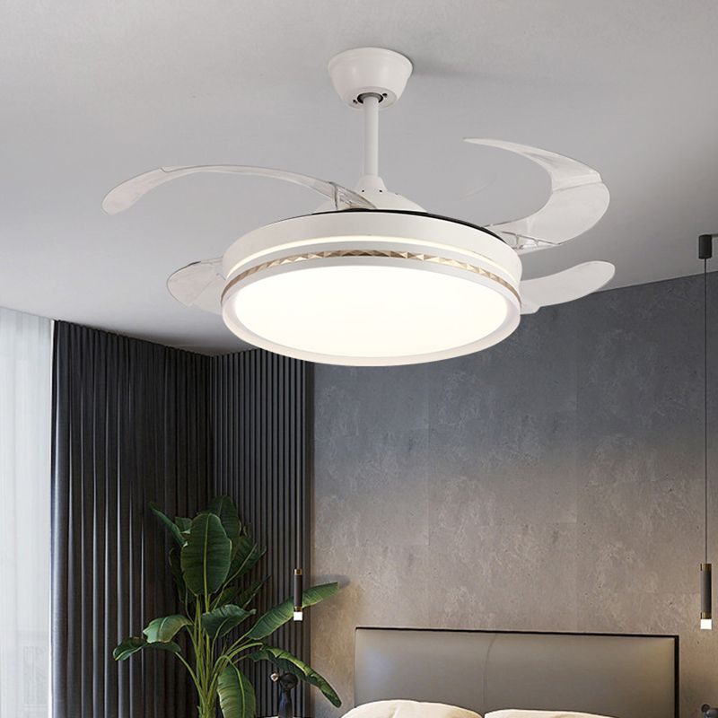 Contemporary LED Ceiling Fan Fixture in Black & White Finish Fan Lighting