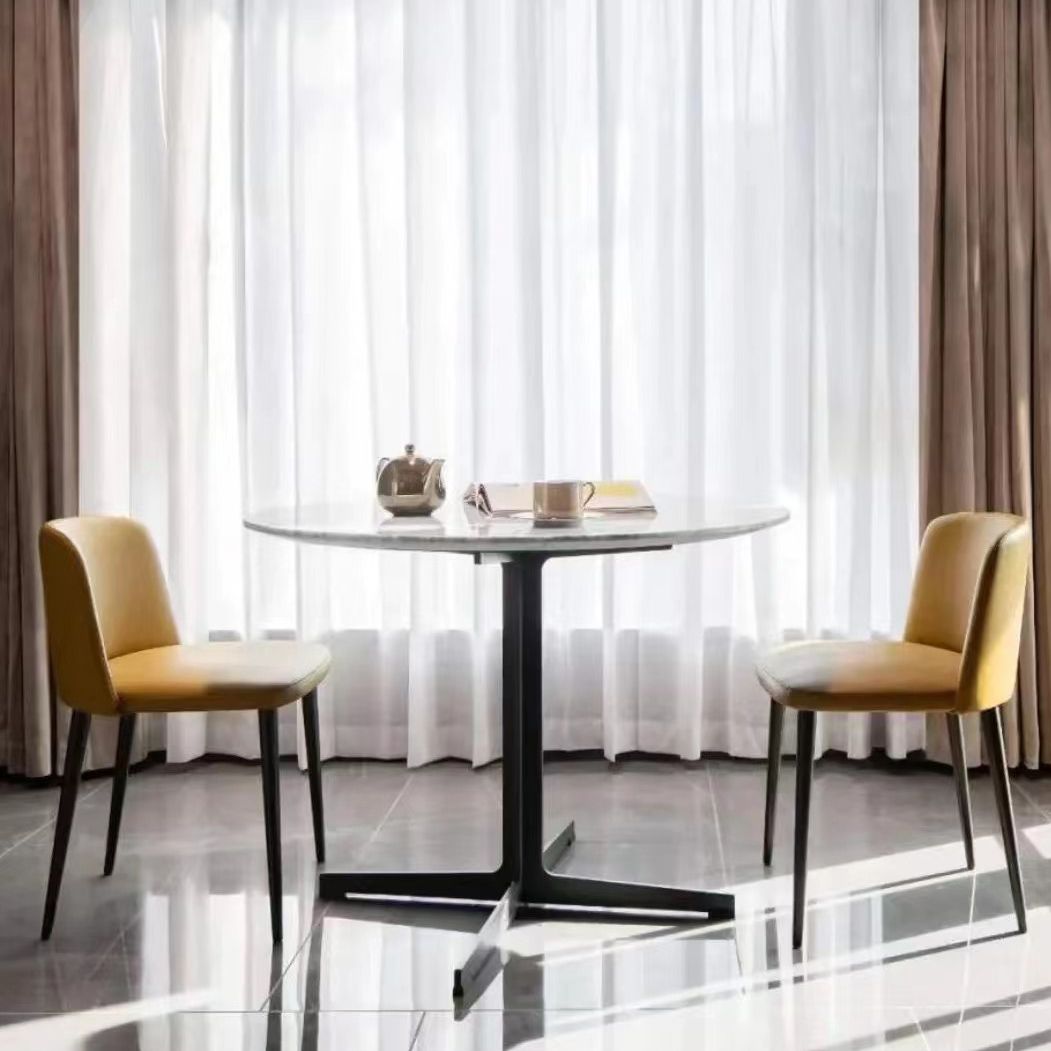 Minimalist Upholstered Armless Dining Chairs Solid Back Chairs