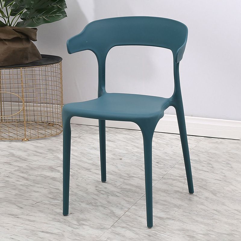 Contemporary Plastic Arm Chair Dining Kitchen Room Open Back Chair