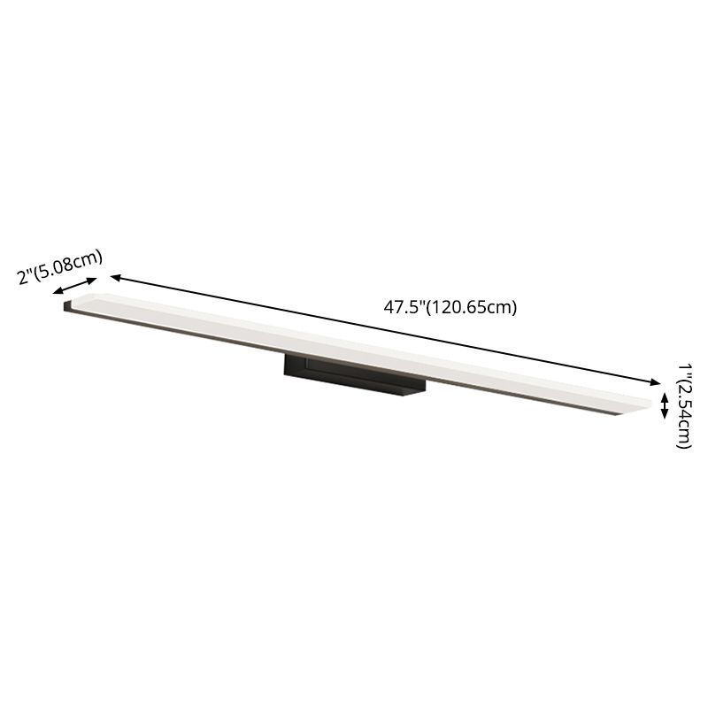 Amplia de pared lineal de LED negro en una moderna lámpara de pared de aluminio de estilo de lujo con sombra acrílica