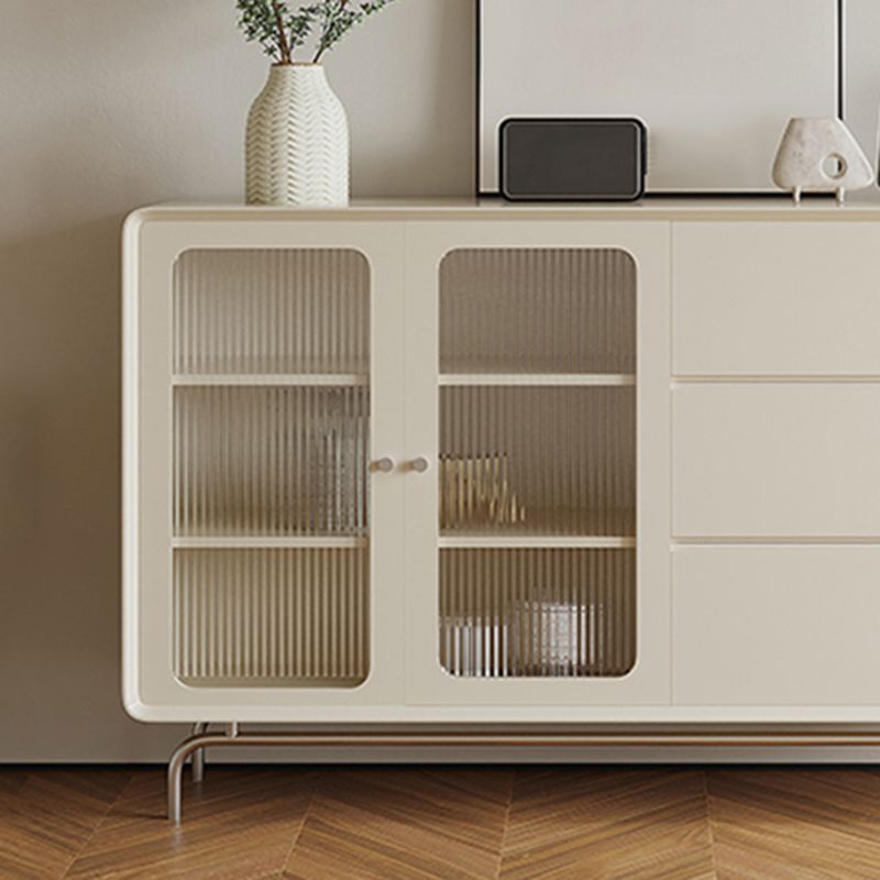 Contemporary Style Wood Buffet Sideboard with Cabinets and Drawers