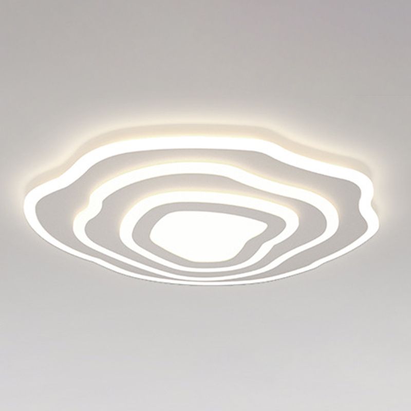 White LED Modern Metal Flush Mount Geometric Shape Ceiling Light with Acrylic Shade