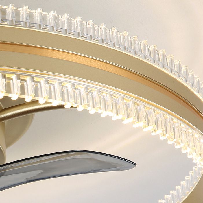 Luci a ventola del soffitto del cerchio in metallo 2 moderni luci a filo a LED LED