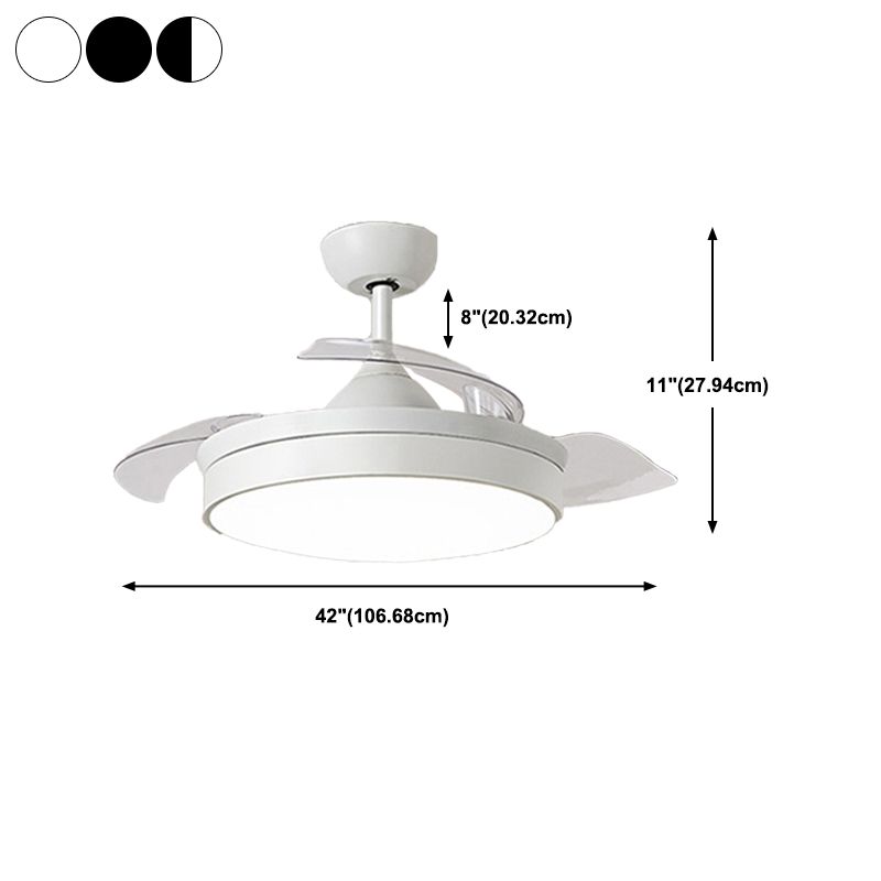 Modern Simple Iron Ceiling Fan Lamp Circle Shape LED Ceiling Fan Light for Bedroom