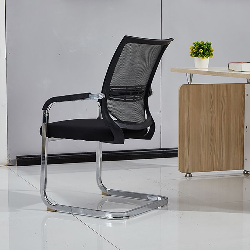 Modern Office Chair Fixed Arms No Wheels Upholstered No Distressing Desk Chair