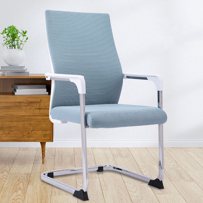 Modern Fixed Arms Office Chair Steel Lumbar Support Desk Chair