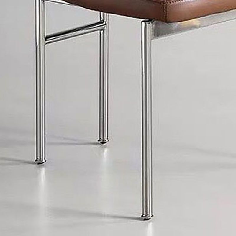 Glam Metal Dining Room Chairs Open Back Dining Side Chair in Silver