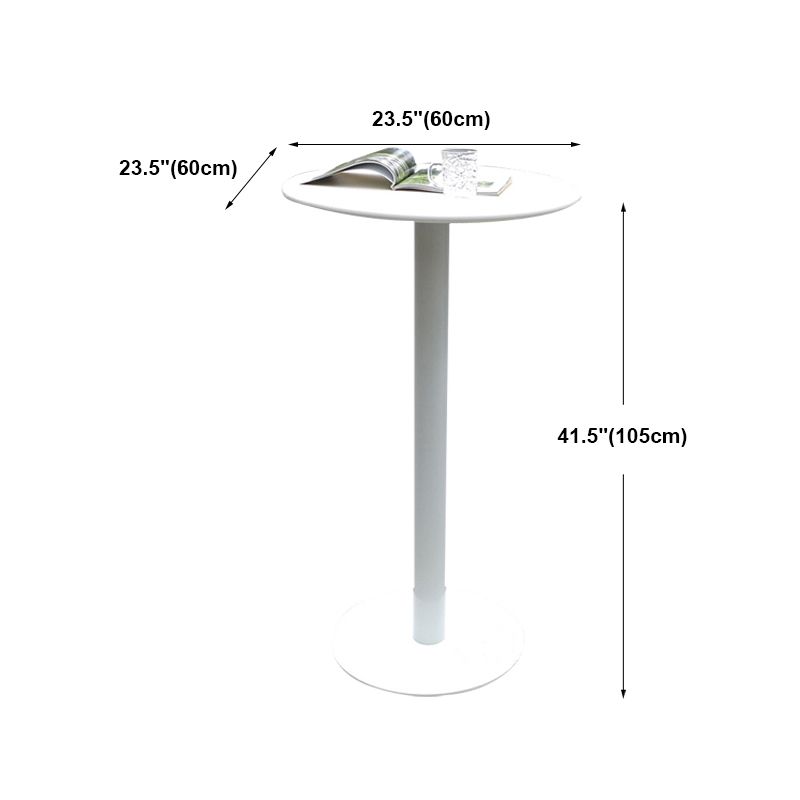 White Modern Style Round Table in Metal Milk Tea Shop Bar Table