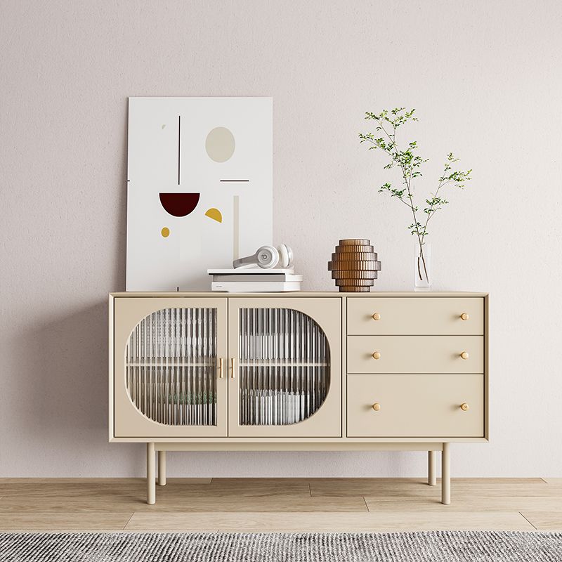 Rattan Living Room Sideboard Cabinet Modern Credenza with Storage and Drawer