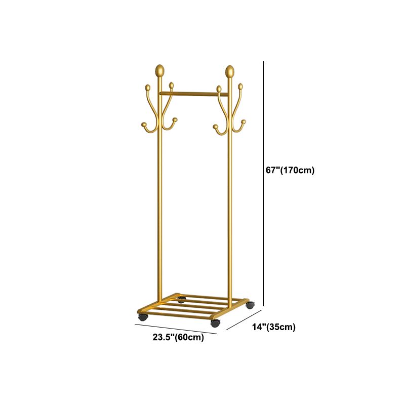 Modern Hall Stand with Hooks and Castors Storage Shelf Coat Hanger