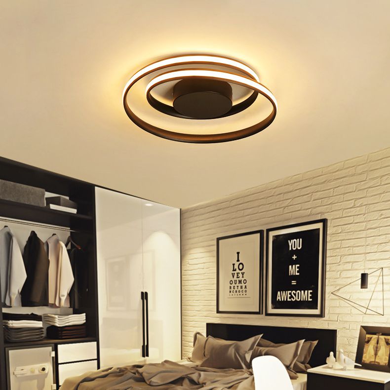 Modern Minimalist Indoor LED Ceiling Light Aluminium Linear Flush Mount with Silicone Shade