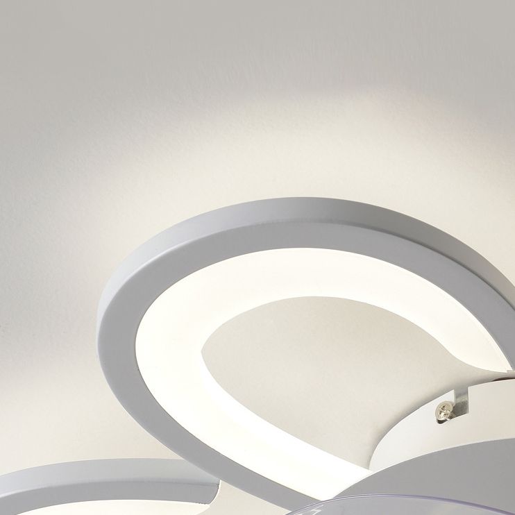 Contemporary Single White Ceiling Fan Lamp LED Acrylic Ceiling Fan Light