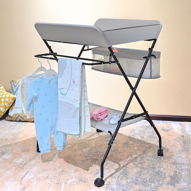 Modern Flat Top Baby Changing Table Folding 2-in-1 Changing Table with Changing Pad