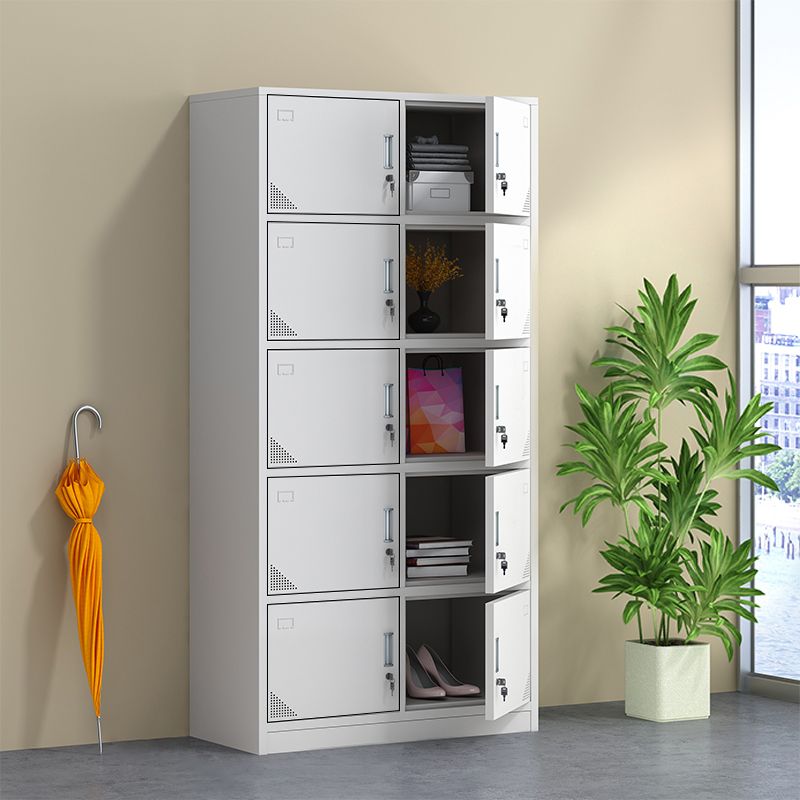 Modern & Contemporary Cabinet for Bathroom Grey Metal Storage Cabinet