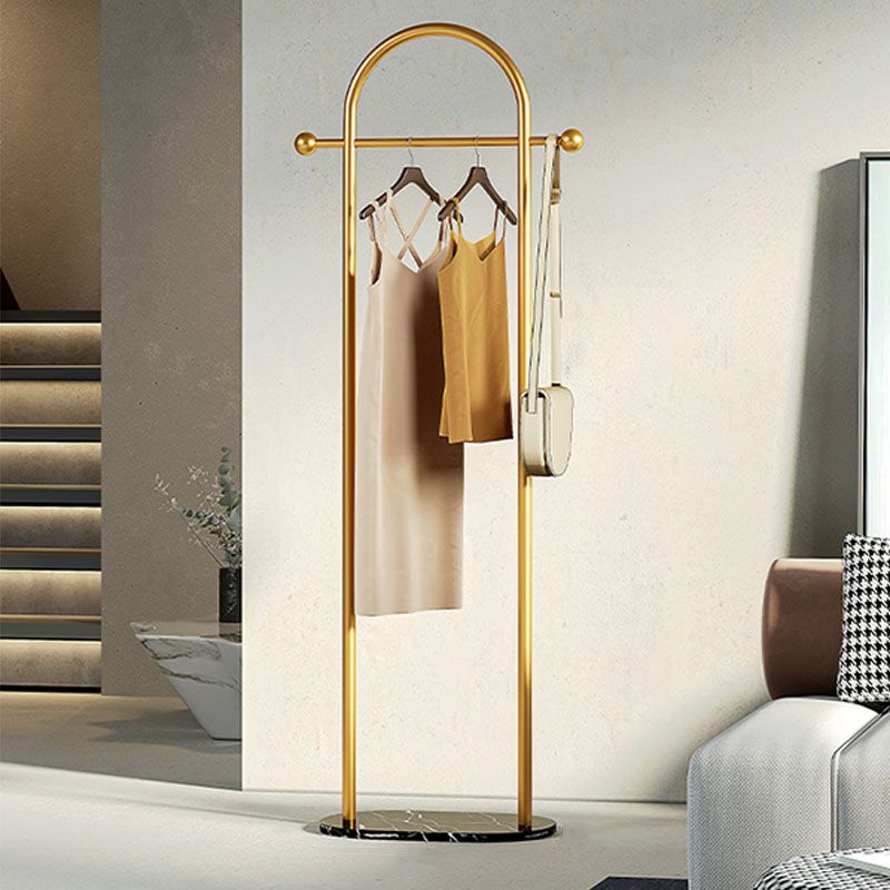 Basic Metal Coat Hanger Marble Bottom Hooks Coat Rack for Living Room