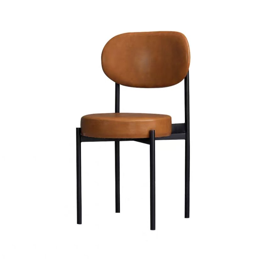 PU Leather Side Chair Modern Style Open Back Dining Side Chair for Indoor