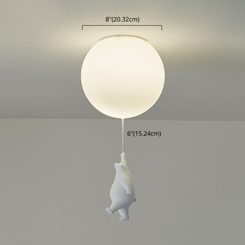 Luminaire de plafond encastré Globe pour enfants, plafonnier en verre à 1 lumière