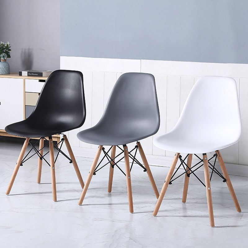 Contemporary Style Dining Chair Armless Side Chair with Wooden Legs