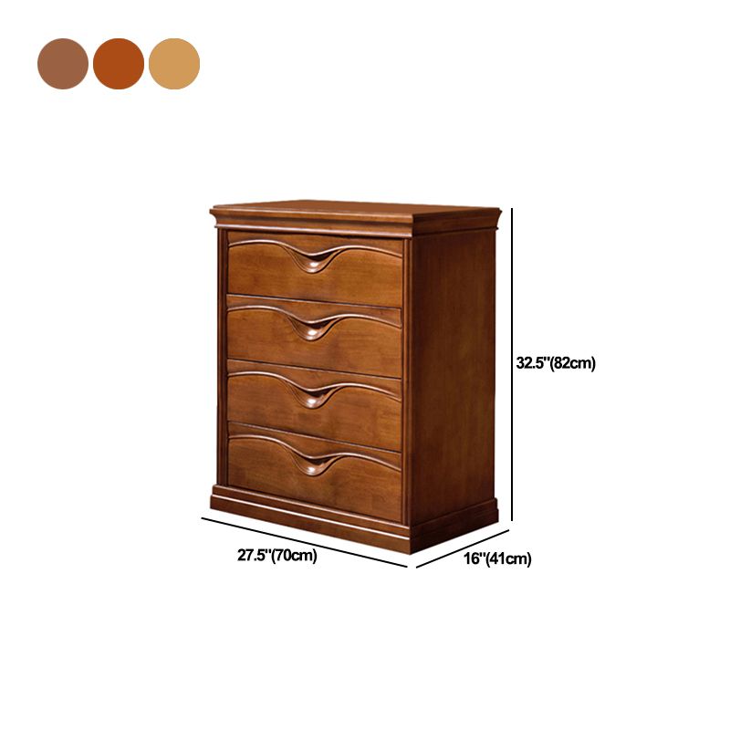 Vertical Oak Storage Chest Dresser Traditional Lingerie Chest with 3 / 4 / 5 Drawers