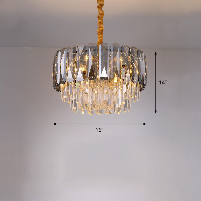 Clear Crystal Layers Chandelier Lighting Contemporary Ceiling Pendant Light for Bedroom