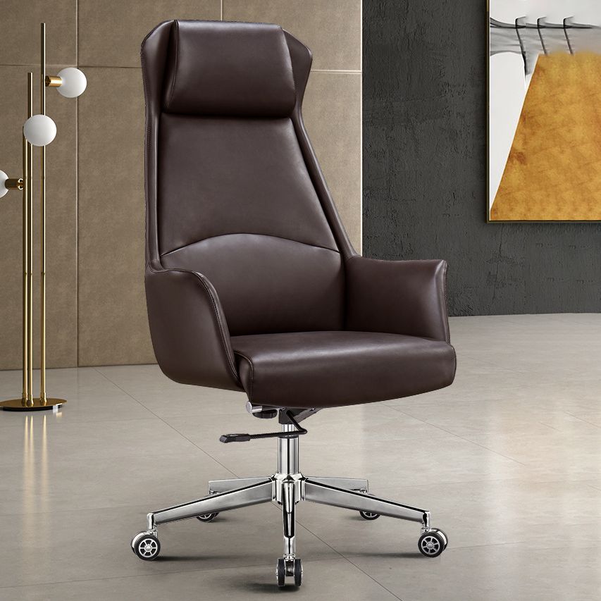 Modern Armless Leather Office Chair No Distressing Ergonomic Desk Chair