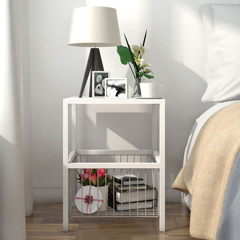 Open Storage Bed Nightstand Contemporary Night Table for Bedroom