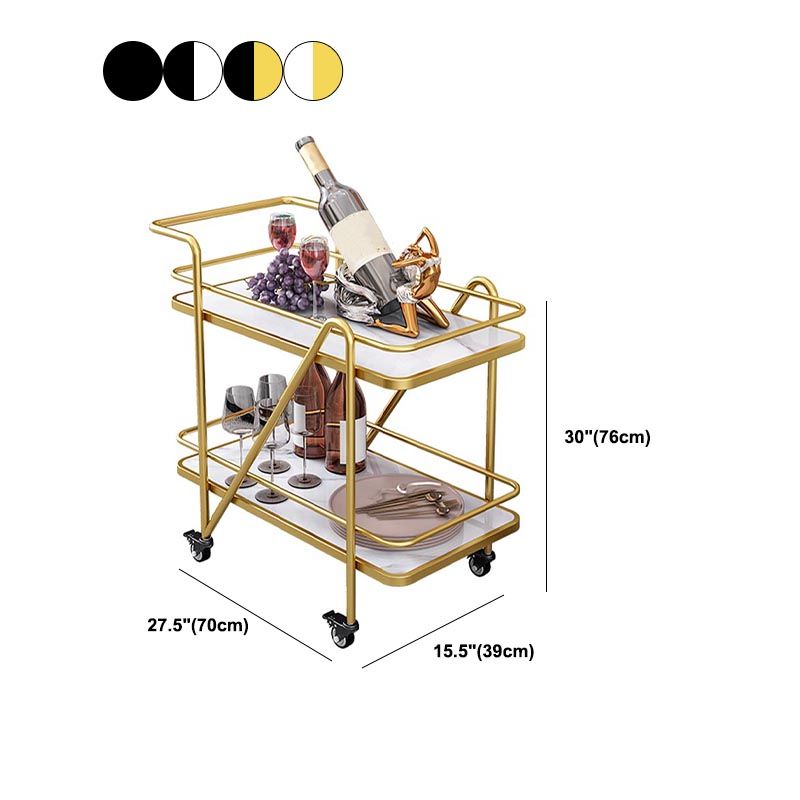 Modern 29.92"H Rolling Prep Table Rectangular Metal Prep Table for Home Use