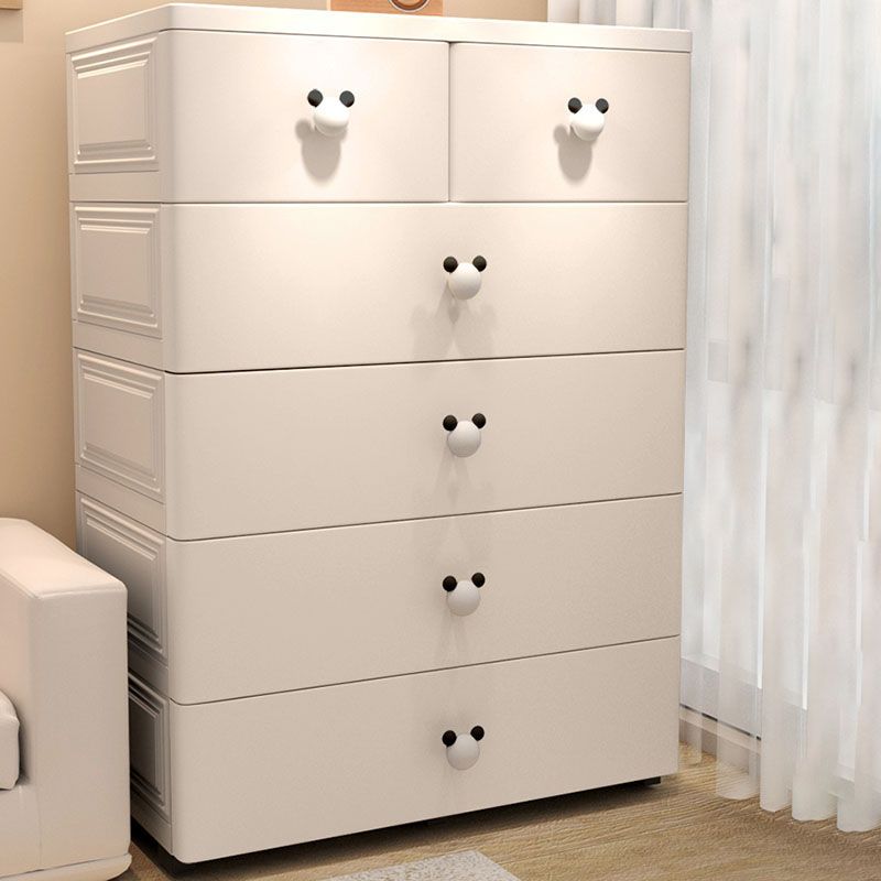 Ultra Modern Kids Dresser Set Plastic Vertical Kids Furniture with Drawers for Bedroom