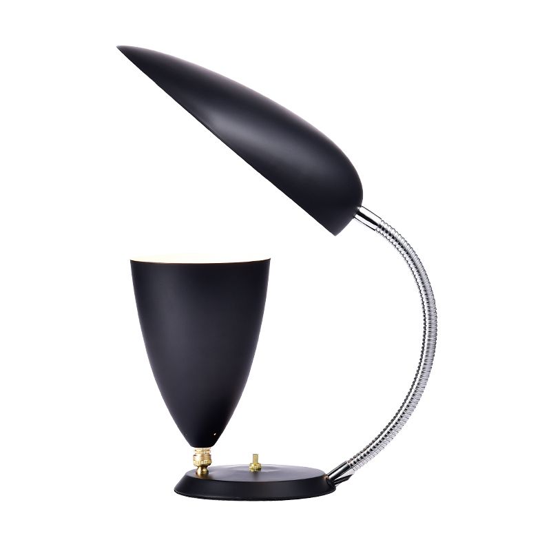 Eisen scharfe Zungen- und Kegeltisch -Leuchtstoff -Moderne -LED -Lesenlampe in Weiß/Schwarz/Grau mit einstellbarem Arm