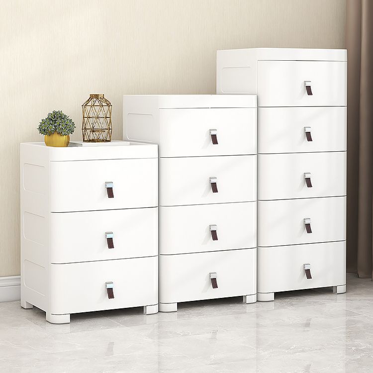 Modern Plastic Nursery Dresser Vertical Kids Nightstand with 5 Drawers for Home