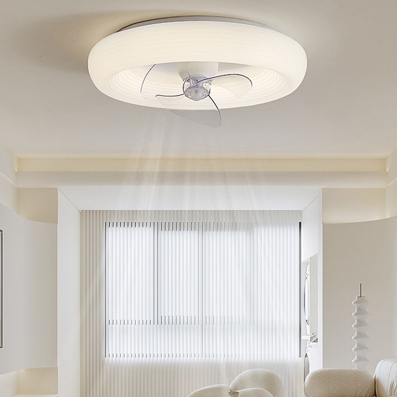 Modern White Single Ceiling Fan Lamp LED Ceiling Fan Light with Acrylic