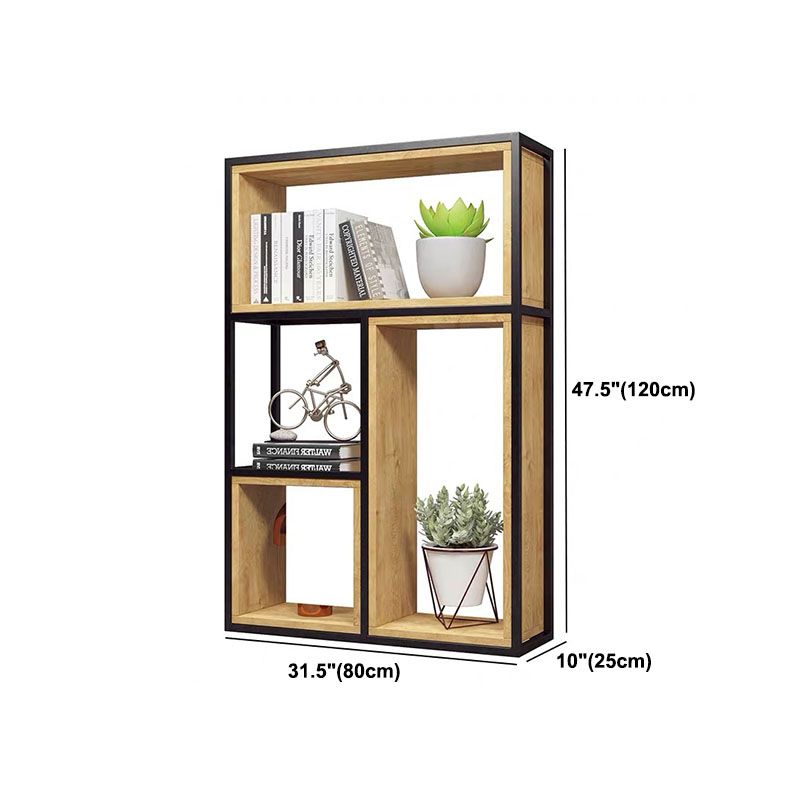 9.84 "W Bookcase Style Industrial Back Bookcase for Home Study Room Office