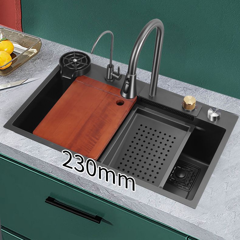 Modern Workstation Ledge Stainless Steel with Accessories and Basket Strainer Bar Sink