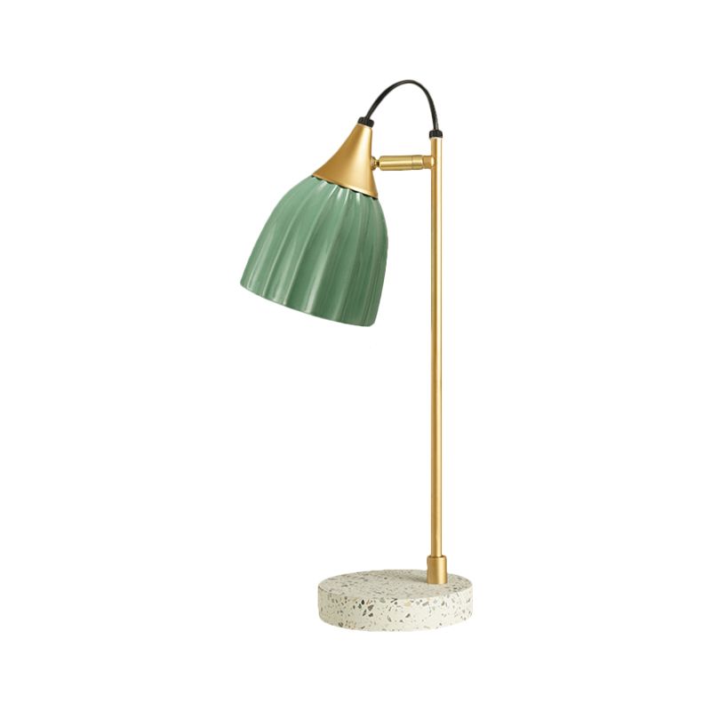 Porcelain Dome Desk Lamp Kids Style 1 Light Night Lighting with Adjustable Joint Design in Pink/Blue/Green