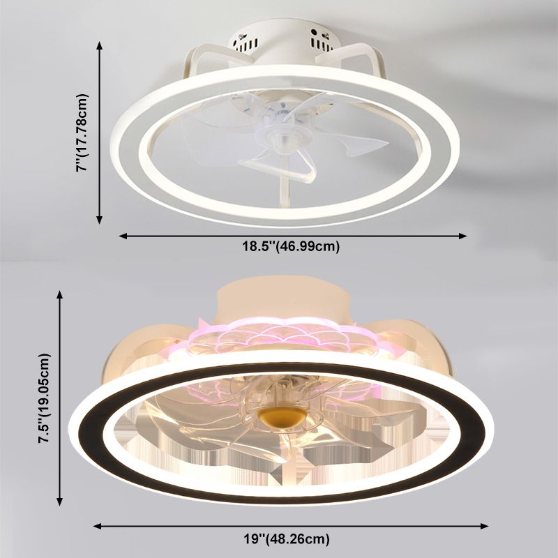 Hoop Shaped Dining Room Fan Lighting Acrylic LED Minimalist Semi Flush Mounted Ceiling Light